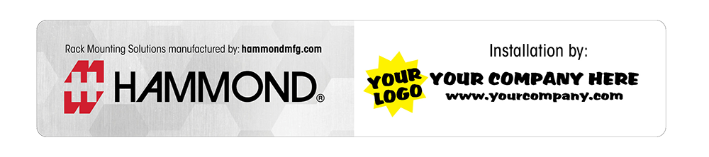 A picture of a co-branded label showing the Hammond Logo and Installed by with a space for your logo.